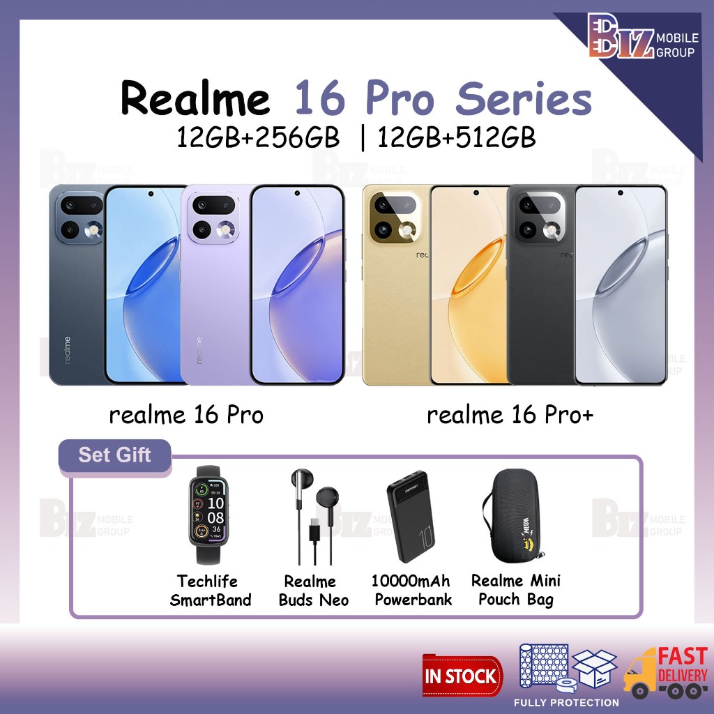 Realme 16 Pro 5G / Realme 16 Pro+ 5G | 12GB+256GB/512GB | Original New Set from Malaysia
