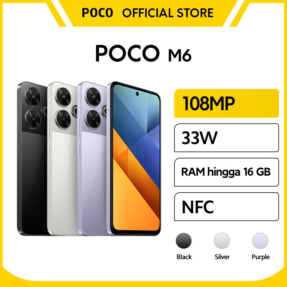 Jual POCO M6 (8GB/256GB) | Kamera utama 108 MP kelas pro | Helio G91-Ultra yang tangguh [ Official Store ] | Shopee Indonesia