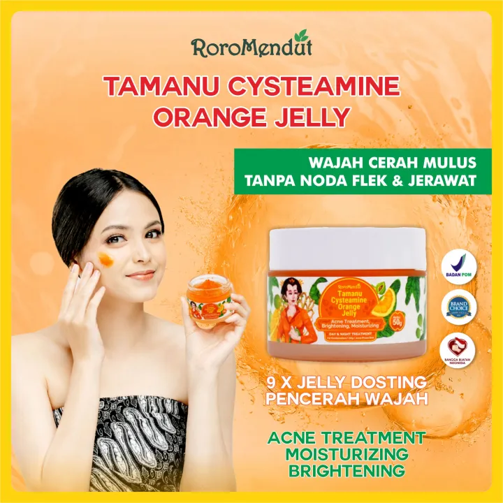 RORO MENDUT TAMANU CYSTEAMINE ORANGE JELLY | MOISTURIZER | SLEEPING MASK | ACNE TREATMENT | BRIGHTENING