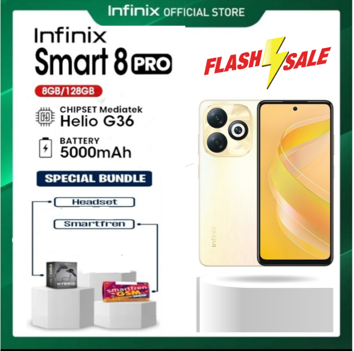 Flash Sale !!! INFINIX SMART 8 PRO 8/128 GB & SMART 5 3/64 GB -  GARANSI