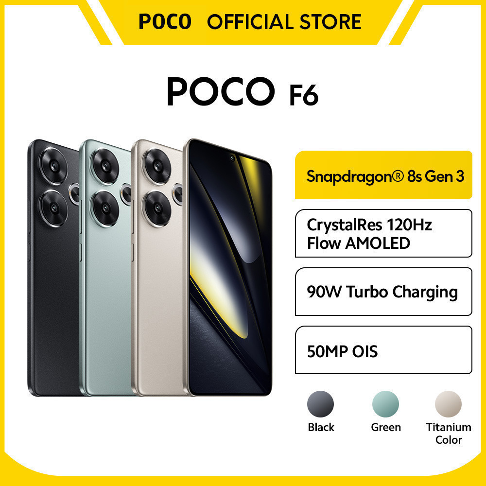 Jual POCO F6 (8/256GB) (12/512GB) | Snapdragon 8s Gen 3 | LiquidCool Technology 4.0 dengan IceLoop | Layar AMOLED CrystalRes 120Hz Flow [ Official Store ] | Shopee Indonesia
