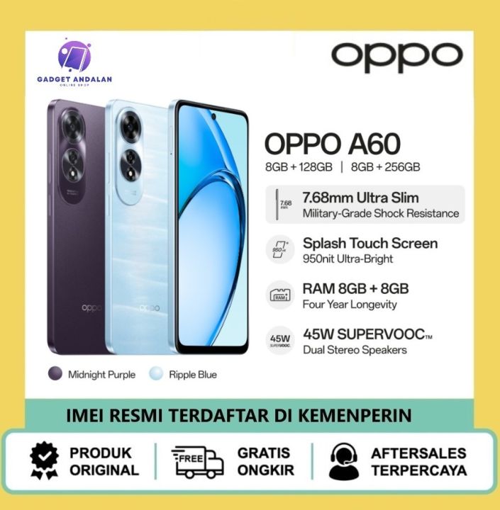 OPPO A60 8/128 - 8/256 GB NFC - Garansi | Lazada Indonesia