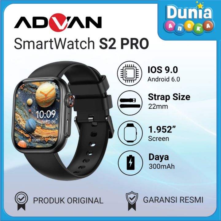Advan Smartwatch S2 Pro - IP68 Waterproof - AMOLED 1.95” AI VOICE - Garansi Resmi, Fitur Lengkap | Lazada Indonesia