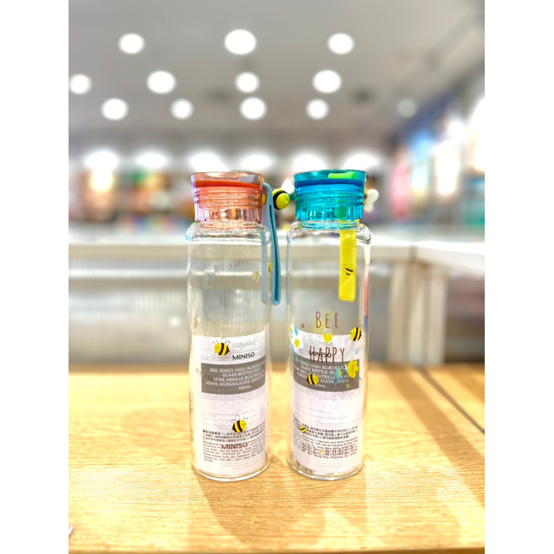 Jual BOTOL MINUM MINISO BEE SERIES HIGH BOROSILICATE GLASS BOTTLE 380ml | Shopee Indonesia