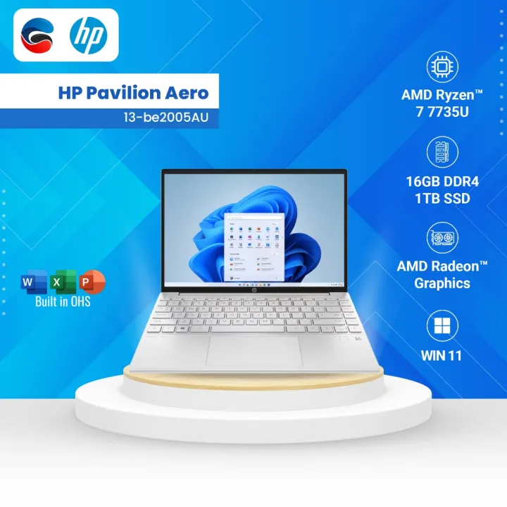 HP Laptop Pavilion Aero 13 BE2005AU Ryzen 7 7735U 2x8GB 1TB Windows 11 Silver 7L9C2PA | Lazada Indonesia