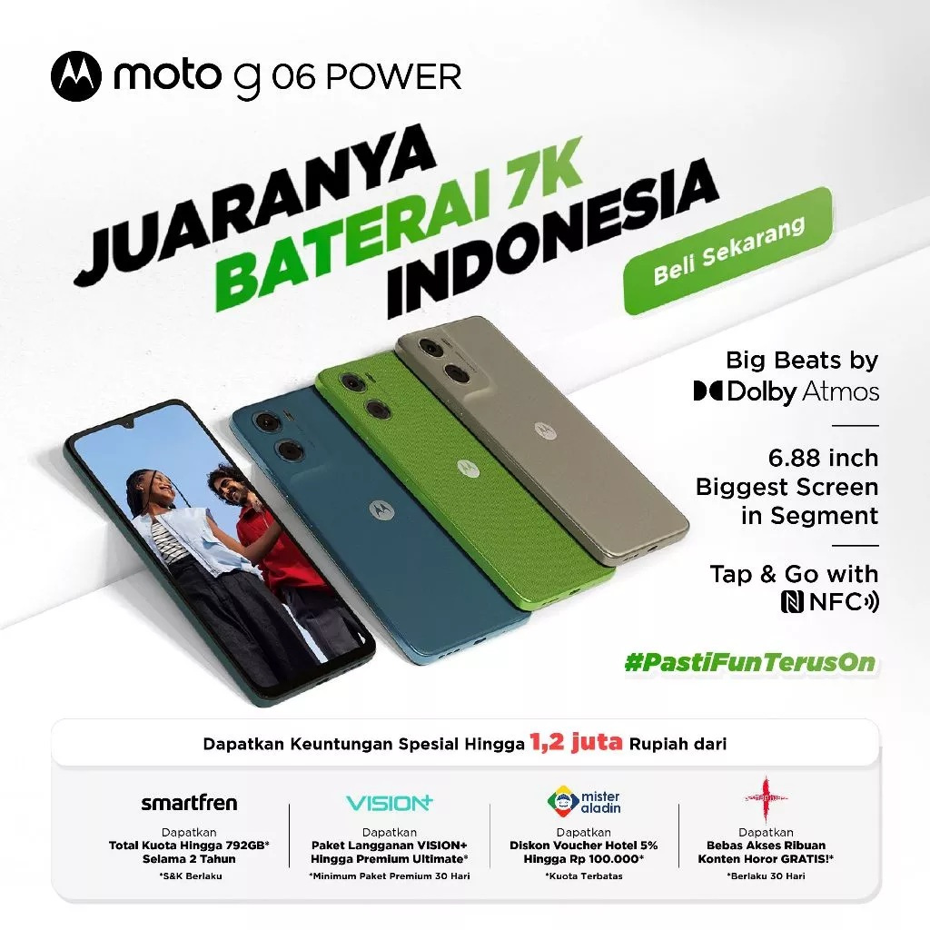 Jual Motorola Moto G06 Power NFC 12GB(4+8)/128GB - Garansi Resmi | Shopee Indonesia