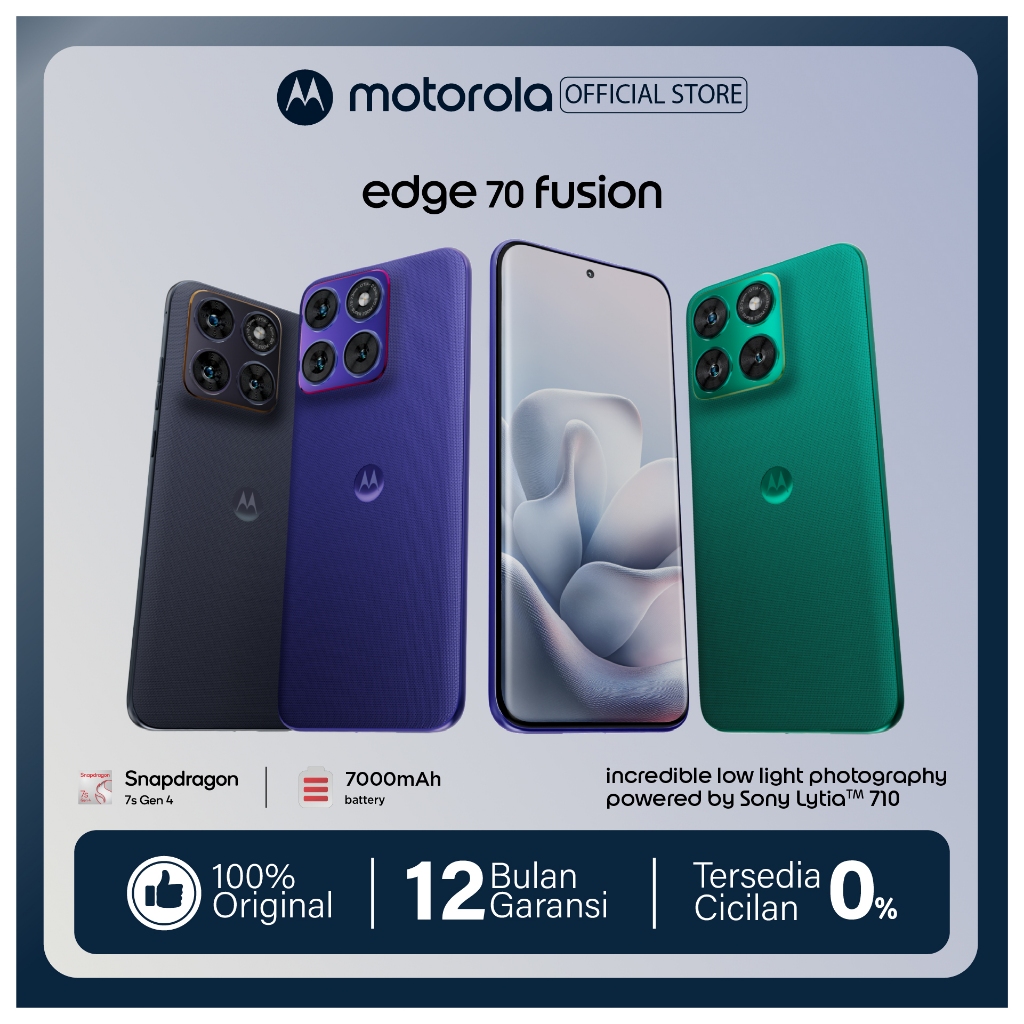 Jual Motorola Edge 70 Fusion - Snapdragon7s Gen4 - MotoAI - 6.78” Extreme AMOLED 144Hz - 50MP Sony LYT710 OIS Rear, 13MP UW/Macro - All 4K 60fps - 1.5K Display HDR10+ - 7000mAh 68W - IP68/IP69 | Military Grade | Shopee Indonesia