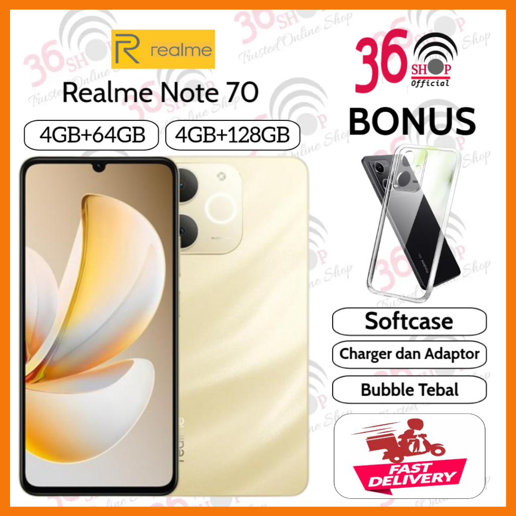 Jual Realme Note 70 [4GB+64GB] [4GB+128GB] 6300mAh - Display 6.7 Inch - Garansi Resmi 1 Tahun | Shopee Indonesia