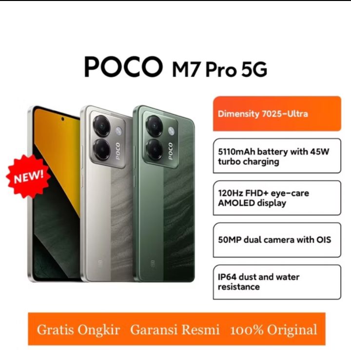Poco M7 Pro 5G NFC (8GB/256GB) Extended RAM 8GB -Garansi Resmi 1 Tahun | Lazada Indonesia