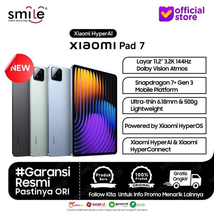 Xiaomi Pad 7 (8/256GB) | Snapdragon 7+ Gen 3 | Layar 11.2 3.2K 144Hz Dolby Vision Atmos | Ultra-thin & lightweight - Green | Lazada Indonesia