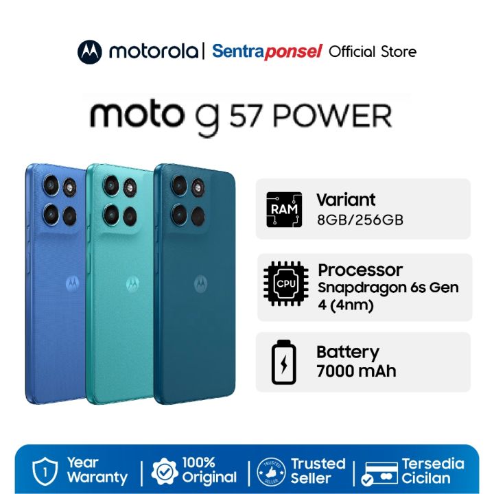 Motorola G57 Moto G57 Power 5G - RAMBoost 24GB/256GB - Snapdragon6s Gen4 - Antutu 625K - 7000mAh SiliconCarbon - Garansi Resmi | Lazada Indonesia