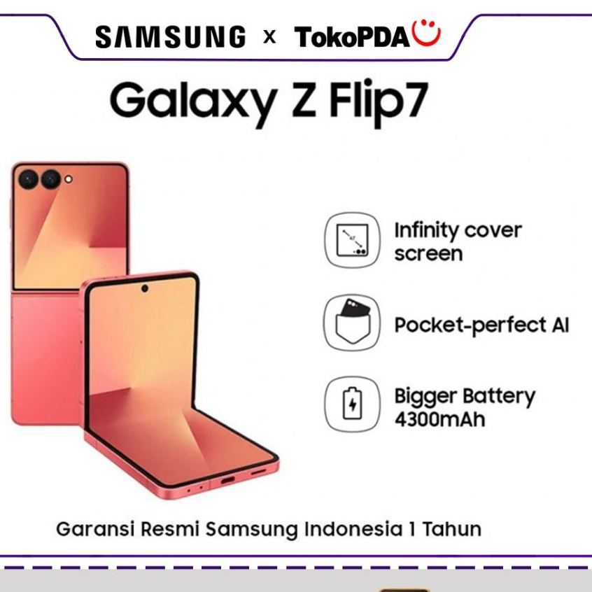 Jual Samsung Galaxy Z Flip7 Flip 7 5G 12GB 512GB 256GB Layar Lipat AMOLED Kamera 50MP Garansi Resmi SEIN 1 Tahun – Smartphone Flagship Canggih, Ringkas, dan Bergaya untuk Gaya Hidup Dinamis Modern | Shopee Indonesia