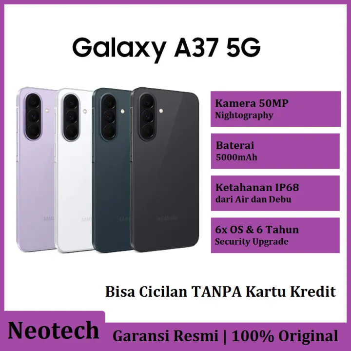 Samsung Galaxy A37 5G (8GB/256GB) - Bisa Cicilan Tanpa Kartu Kredit - Garansi Resmi - HP Murah ( Kredivo Laz Pay Later Bisa COD OVO Original )