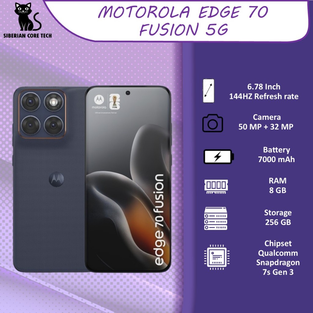 Jual Motorola Edge 70 FUSION 5G [Snapdragon 7s Gen 3] 8GB/256GB 7000mAh | Shopee Indonesia