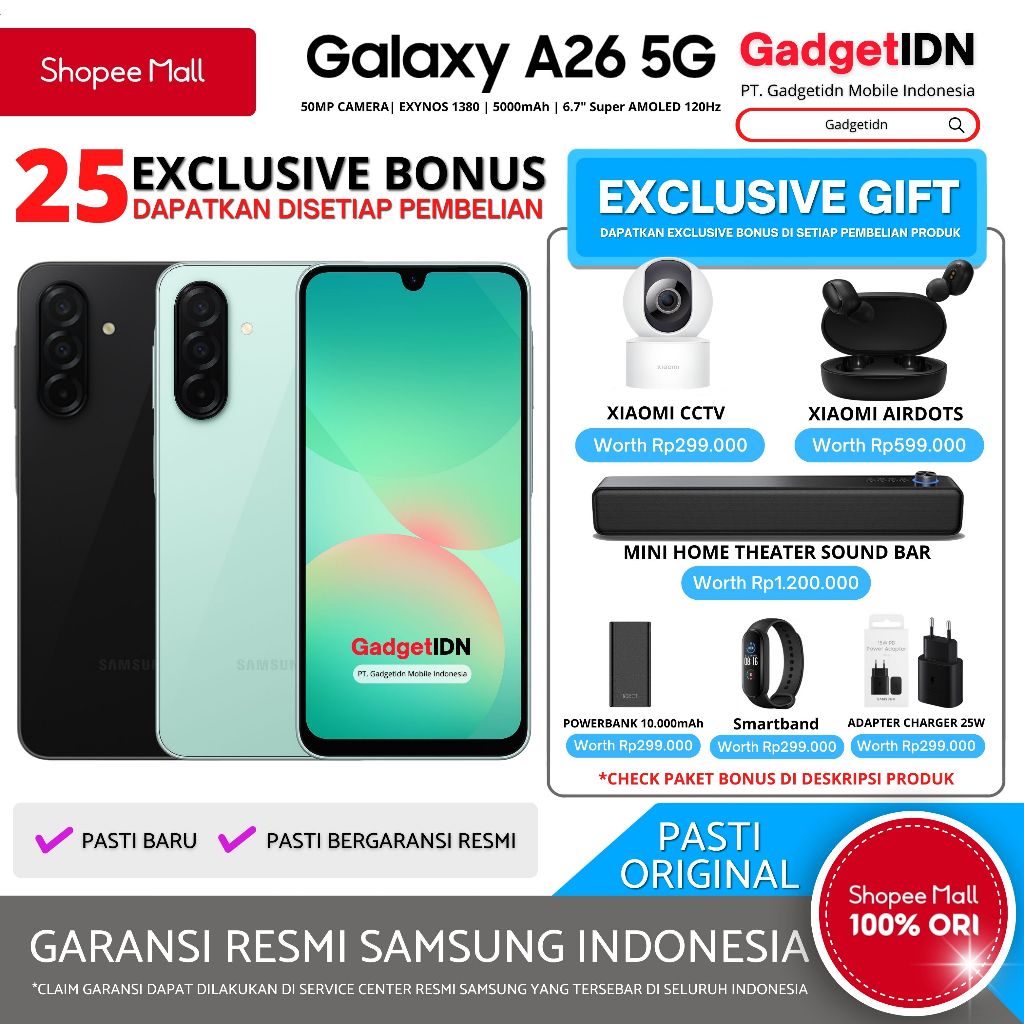 Jual Samsung Galaxy A26 5G 8/256GB Garansi Resmi Samsung | Shopee Indonesia