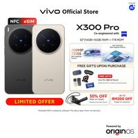 vivo X300 PRO 5G | MTK Dimensity 9500 Processor / ZEISS 200MP Telephoto Camera / ZEISS 50MP Main Camera / 6510mAh Battery+90W FlashCharge / 6.78inch ZEISS Master Color Display / IP68+69 / NFC esim