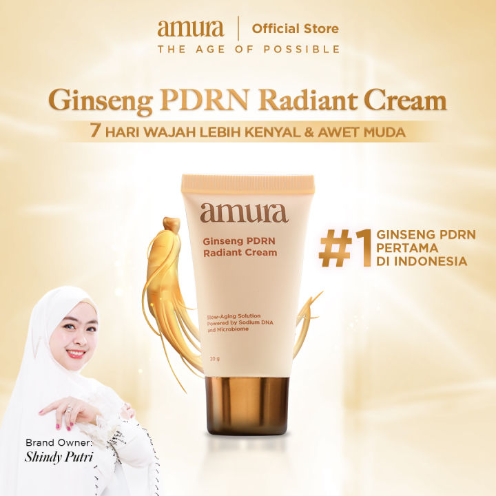 Amura Ginseng PDRN Radiant Cream 20g - 5X Ceramides & Vegan PDRN - Moisturizer Skin Barrier Repair - Slow Aging Cream | Lazada Indonesia