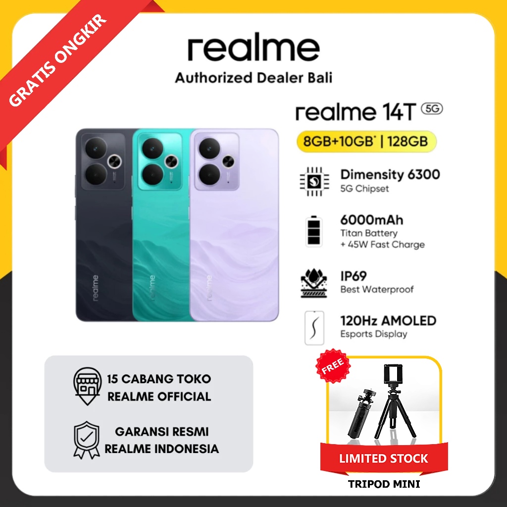 Jual realme 14T 5G (8/128GB)(8/256GB) 45W Fast Charge | Layar 120Hz || GARANSI RESMI REALME INDONESIA | Shopee Indonesia