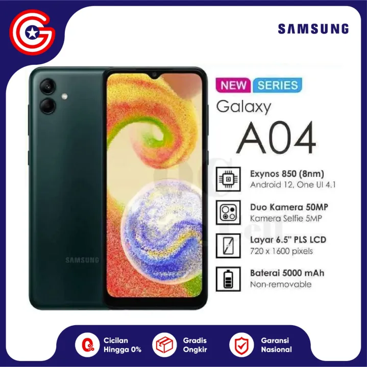 Samsung A04 4/64GB Garansi Resmi SEIN 1 Tahun