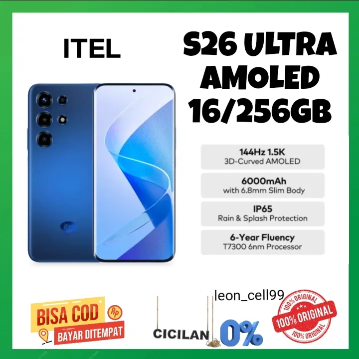 Itel S26 Ultra Amoled, RAM 16/256GB, layar 3D, AMOLED, chipset Unisoc T7300 garansi resmi 1 tahun | Lazada Indonesia