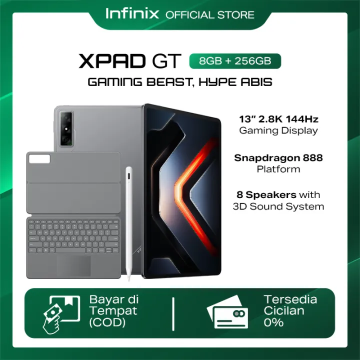 Infinix XPAD GT 8/256GB - Qualcomm Snapdragon 888 - 13" 144Hz - 10000 mAh - 8 Speakers with 3D Sound System - Wifi Only | Lazada Indonesia