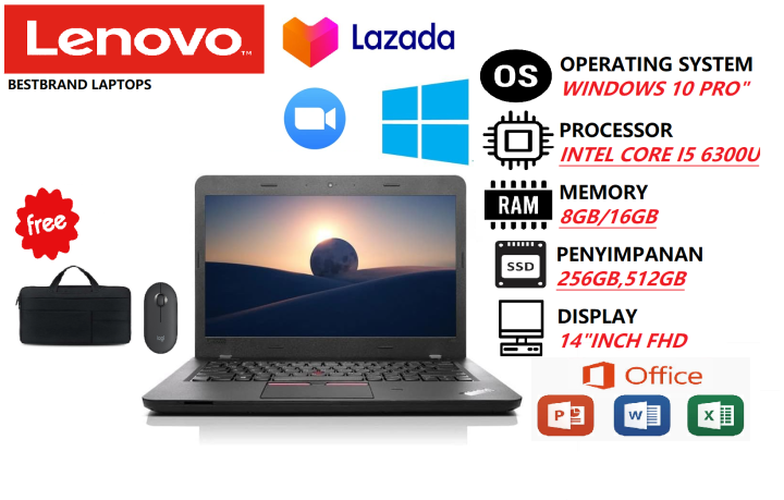 LAPTOP LENOVO THINKPAD L460 INTEL CORE I5 GEN 6TH RAM 8/512 SSD BERGARANSI