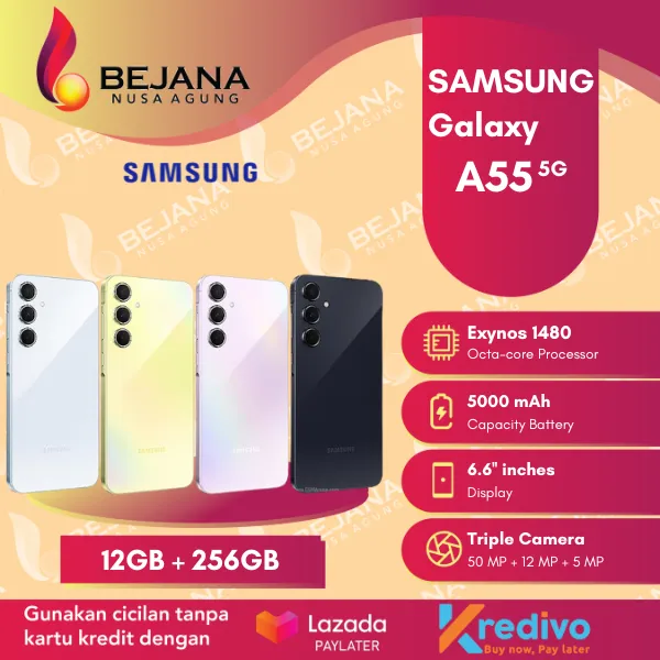 Samsung Galaxy A55 5G ( Ram 12GB + Rom 256GB ) Garansi Resmi | Lazada Indonesia
