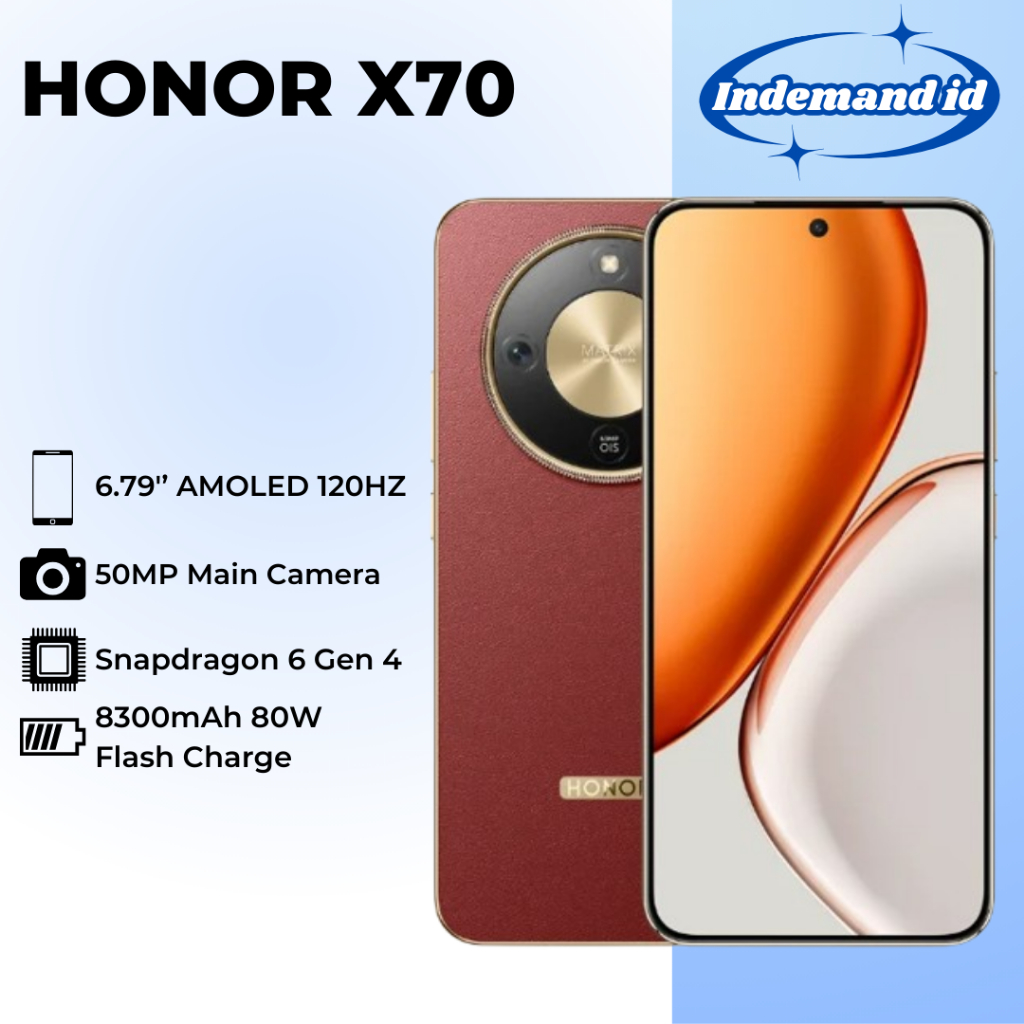 Jual Honor X70 5G 6.79'' AMOLED 120HZ Snapdragon 6 Gen 4 8300mAh 80W | Shopee Indonesia