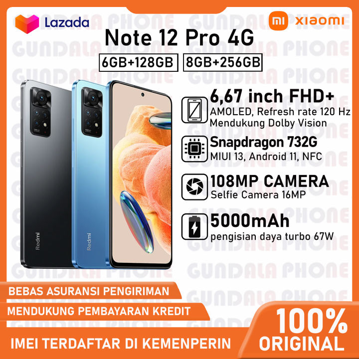 Xiaomi Redmi Note 12 Pro 4G - Garansi resmi | Lazada Indonesia