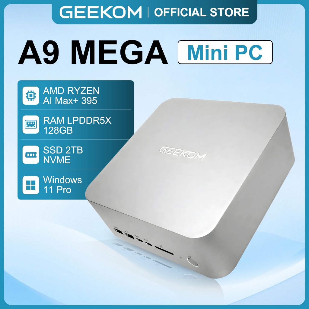 Jual GEEKOM A9 Mega AI Workstation Desktop PC Ryzen AI Max+ 395 128GB RAM 8000MHz 2TB SSD Radeon 8060S | Shopee Indonesia