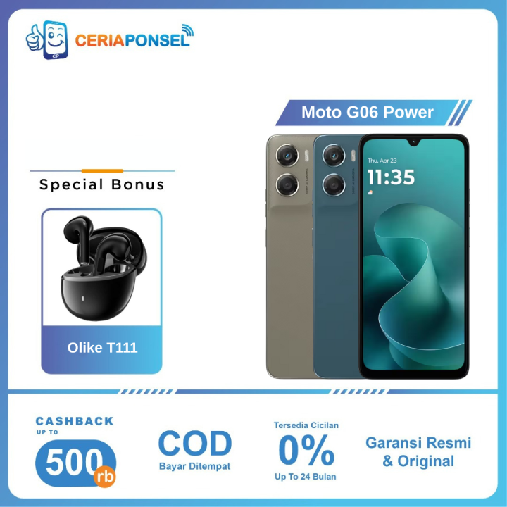 Motorola G06 Power 4/128GB & 8/128GB Mediatek Helio G81 Extreme 50MP 7000mAh | Garansi Resmi Motorola Indonesia 1 Tahun | Lazada Indonesia