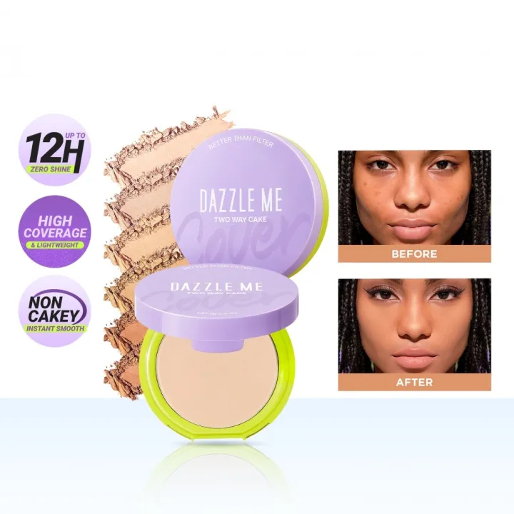 DAZZLE ME Better than Filter Double Kill Two Way Cake Powder Original | Lazada Indonesia
