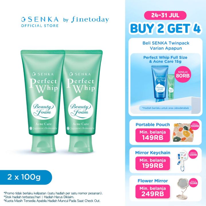 [TWINPACK] SENKA Perfect Whip Acne Care 100gr [BUY 2 GET 4 Hadiah Terbatas/Hari]