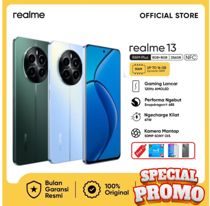 Realme 13 NFC 8GB+8GB* /256GB Qualcomm Snapdragon 685 Chipset - 8/128 GB , Garansi | Lazada Indonesia