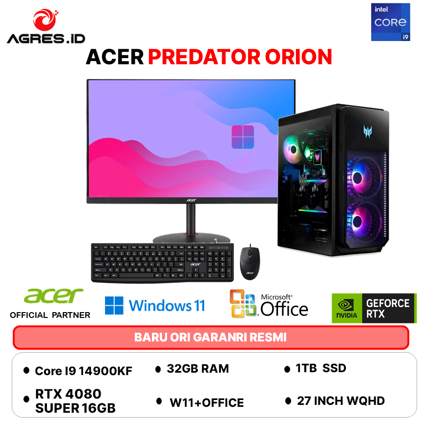 Jual ACER PREDATOR ORION 7000 I9 14900KF RTX 4080 SUPER 16GB - RAM 64GB 1TBSSD W11+OSH24 | Shopee Indonesia