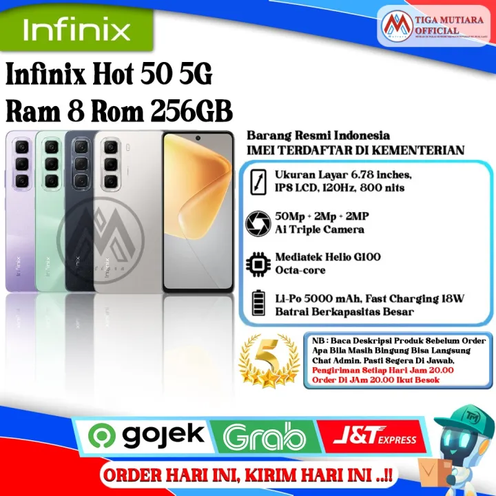 Infinix Hot 50 5G Ram 8 Rom 256GB | Lazada Indonesia