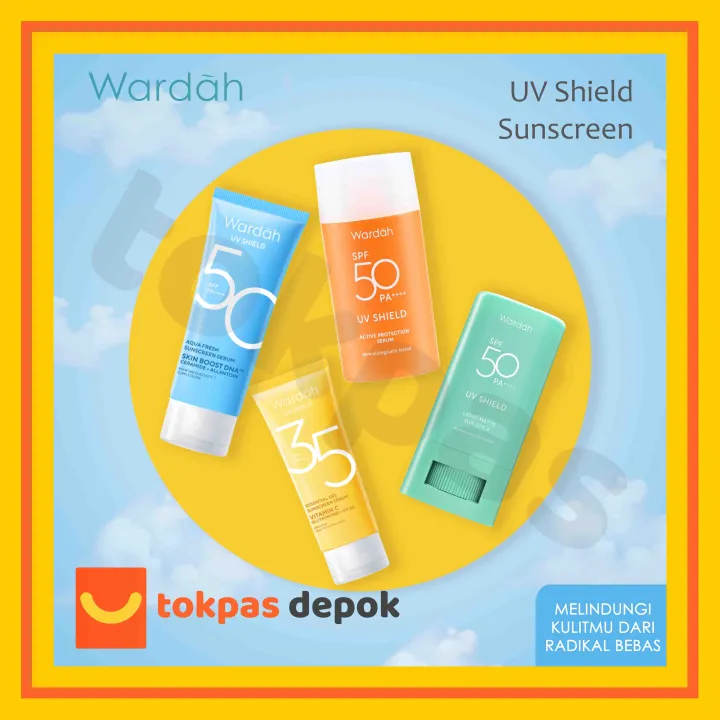 Wardah Uv Shield Aqua Fresh Essence SPF 50 PA++ / Essential Sunscreen Gel SPF 35 PA++
