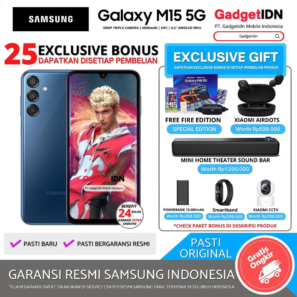 Jual Samsung Galaxy M15 5G 6/128GB ( +6GB Extended RAM ) Garansi Resmi Samsung | Shopee Indonesia