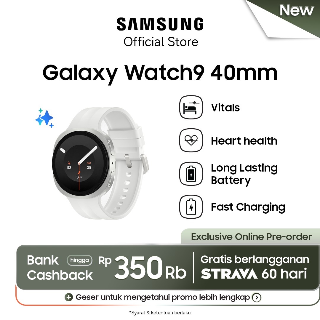 Jual Samsung Galaxy Watch9 40mm - Cream | Heart Health | Baterai Tahan Lama | Shopee Indonesia