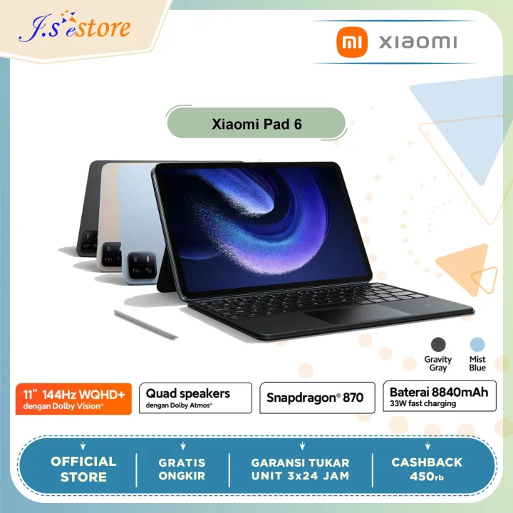 Xiaomi Pad 6 8/256GB Snapdragon 870 Garansi Resmi - Biru | Lazada Indonesia