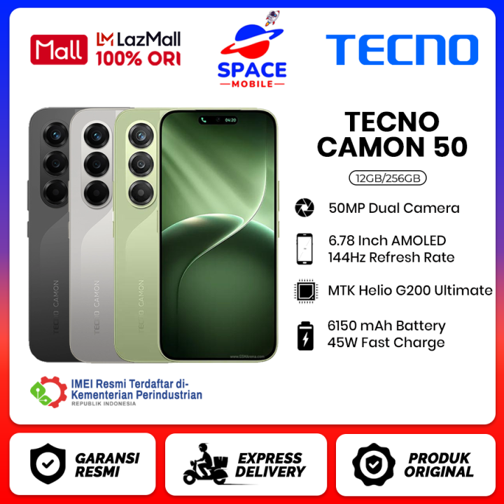 Tecno Camon 50 [12GB+256GB] - Garansi Resmi 1 Tahun | Lazada Indonesia