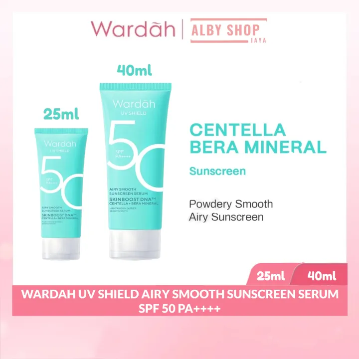 Wardah UV Shield Airy Smooth Sunscreen Serum SPF 50 PA++++ 25ml / 40ml NEW PACKAGING
