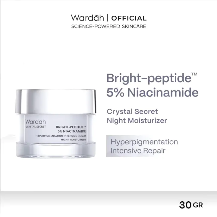 wardah crystal secret brightening night cream/jual produk wardah terlengkap/wardah crystal secret series/krim malam/perawatan wajah