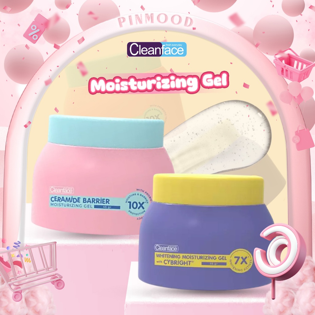 Jual CLEANFACE - MOISTURIZING GEL ( 45 g ) - Pelembab Wajah Ceramide Barrier | White Cybright PURBASARI | Shopee Indonesia