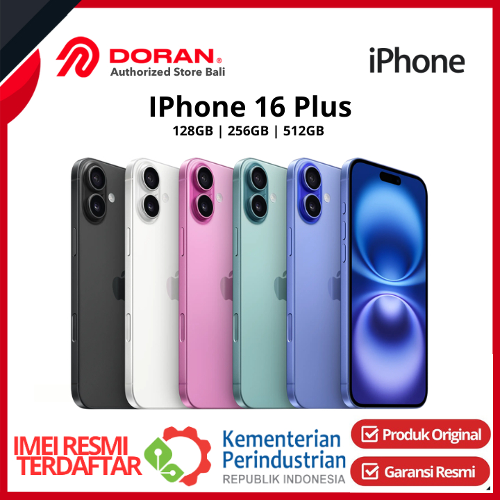 Jual iPhone 16 Plus 128GB 256GB 512GB A18 CPU 6C GPU 5C OLED Resmi Apple | Shopee Indonesia
