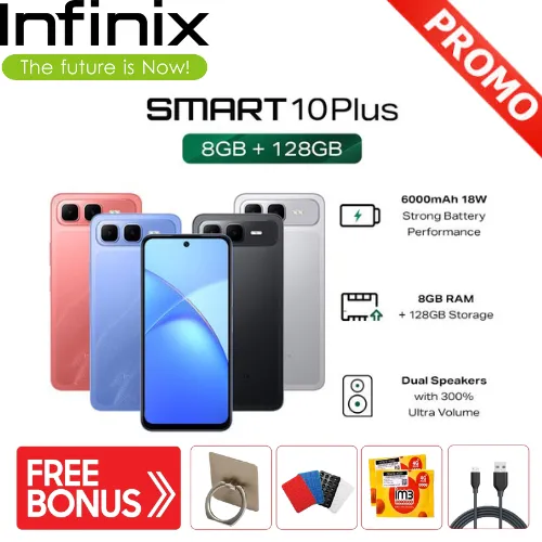 Infinix Smart 10 Plus 8/128GB - HD+ dengan refresh rate 120Hz | Lazada Indonesia