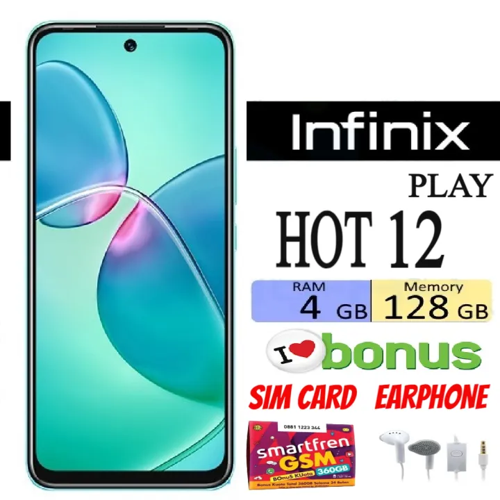 HP Infinix Hot 12 Play Ram 4/128 Gb Sein Garansi - Flash Sale