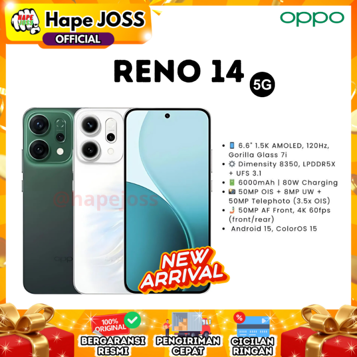 Oppo Reno 14 5G 12/256GB NFC Garansi Resmi | Lazada Indonesia