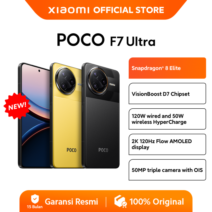 POCO F7 Ultra (12/256GB)(16/512GB) | Snapdragon® 8 Elite | VisionBoost D7 Chipset | 120W/50W wireless HyperCharge | 2K AMOLED display [Official Store] | Lazada Indonesia