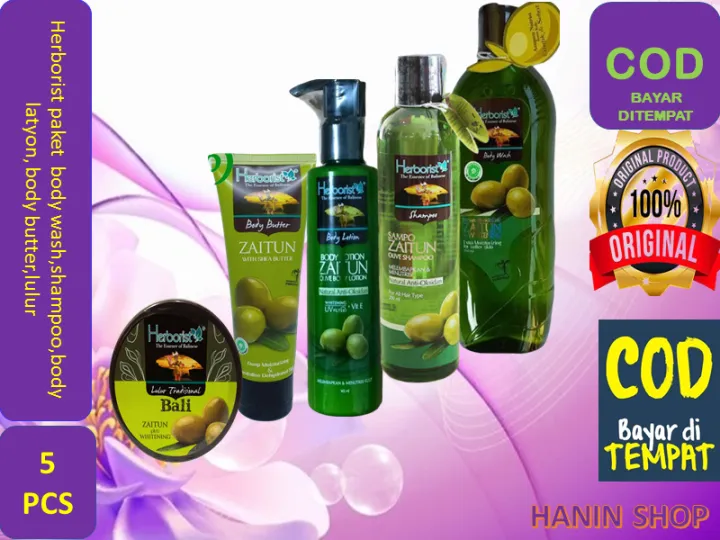 Paket cantik Herborist zaitun cantik ( ShampooBody Wash Body Lation body butter lulur )